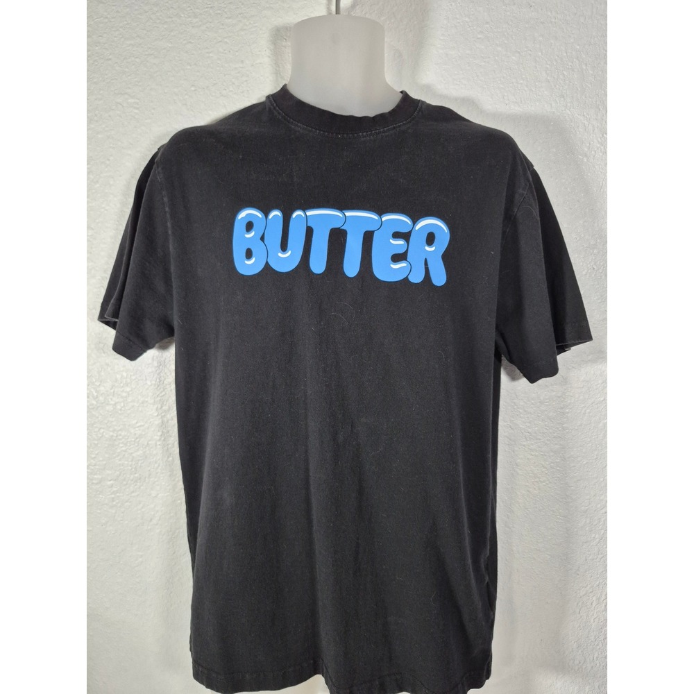 Butter Goods Mens Graphic T-Shirt Black Blue Bubble Logo Streetwear Skate Size M